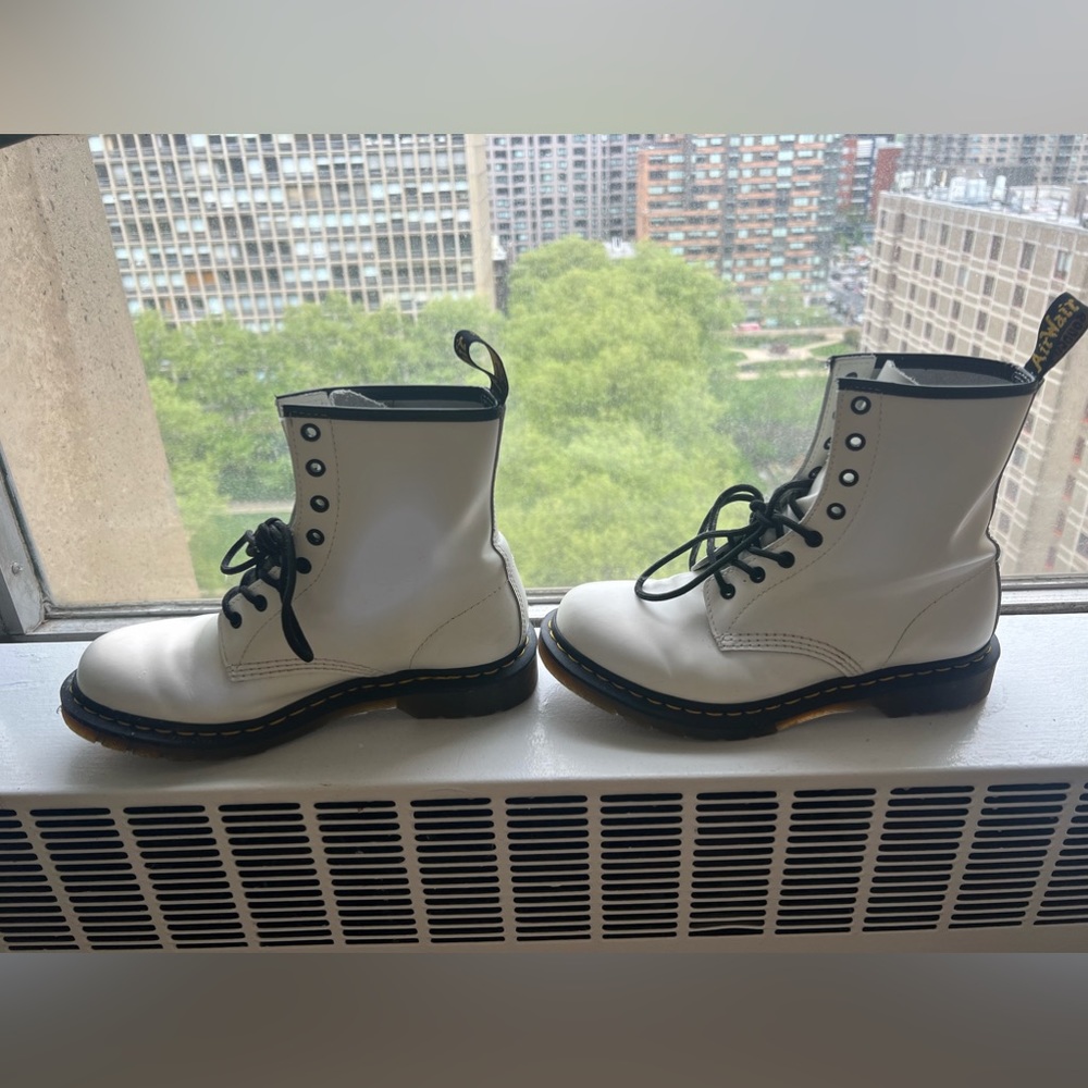 White Doc Martens in size 10